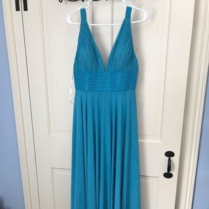 Sky blue designer Jovani formal dress